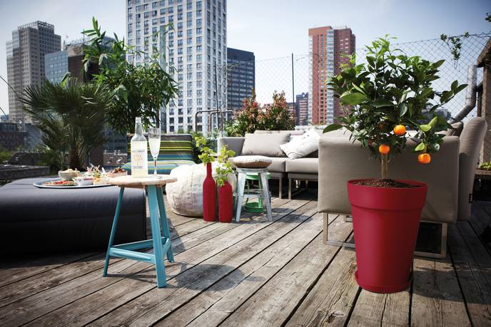 loft urban schotel rond 28cm veenbes rood